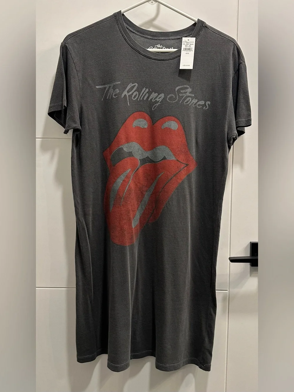 American Eagle Rolling Stones T-Shirt Dress Oversized Tee Size Small NWT Band T